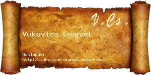 Vukovics Csanád névjegykártya